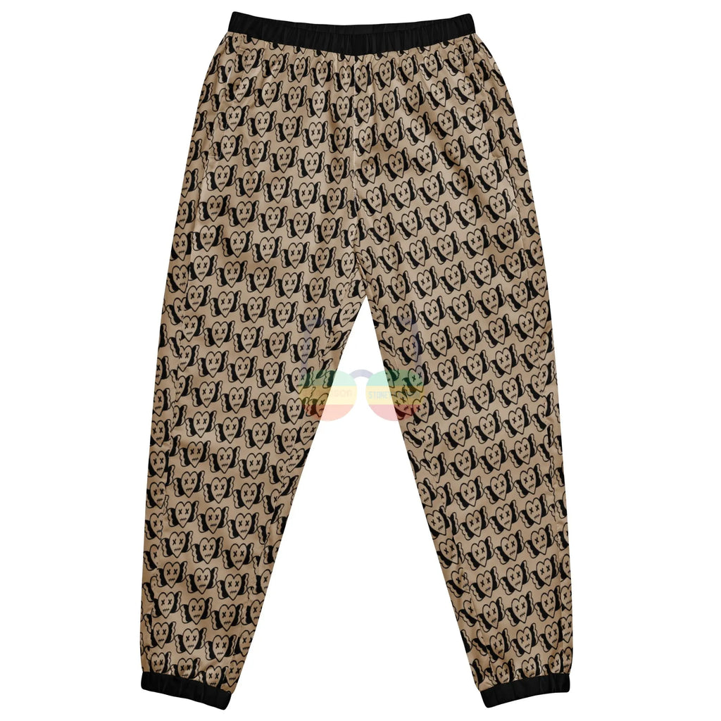 High Heart X Unisex Track Pants – Wit Waterafstotend Streetwear, unieke print, comfortabele pasvorm, sportieve stijl.